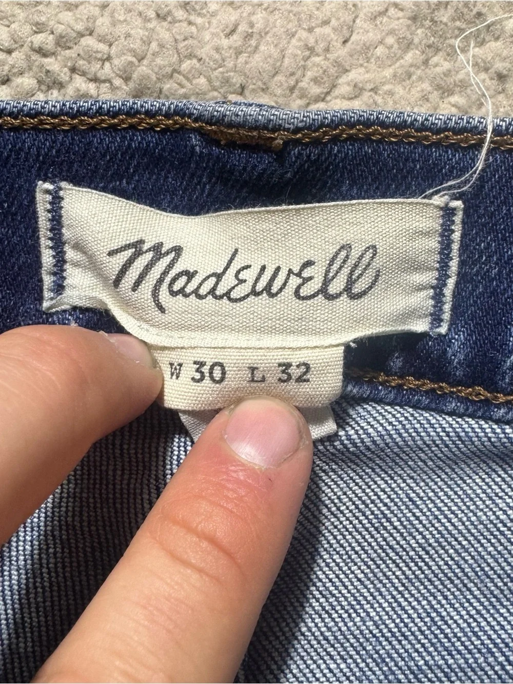 Madewell Jeans Mens 30 Straight Blue Denim Mid Rise Cotton Blend Meas 29x31